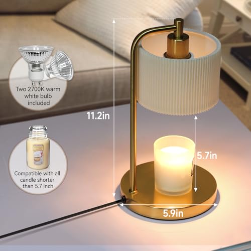 NITOWOLF Candle Warmer Lamp with Timer, Dimmable Candle Wax Warmer Electric Candle Lamp for Scented Candles with Bulbs, Ch...