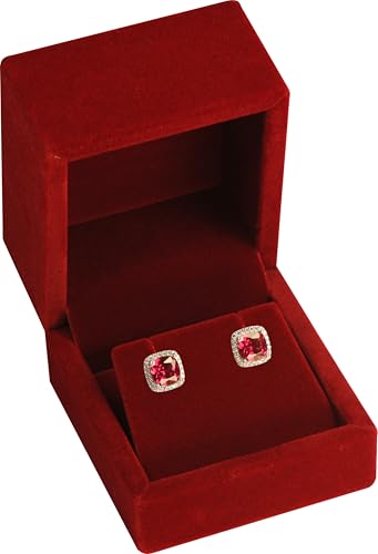 LAODA Luxury Velvet Stud Earring Box Multiple Use Necklace Pendant Earring Jewelry Gift Storage Holder Box(Jewelry not Inc...