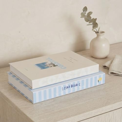 Beautiful Decorative Books - Set of 2 Boxes Enhance Your Coffee Table, Bookshelf or Mantel Shelf Decor - Aesthetic Fake/Fa...
