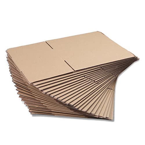 SEJOVAZE 9x6x4 Inch 25 Pack Small Shipping Boxes, Kraft Corrugated Cardboard Boxes Mailer For Small Business Packaging Mailer