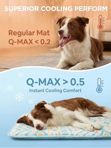 Dog Cooling Mat for Small Dogs & Cats, Soft Breathable Cooling Pad for Dog Bed, 23"x18" Self Cooling Crate Mat for Dogs, N...