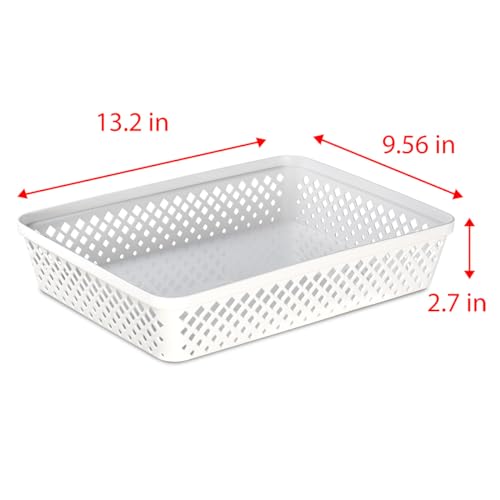 Glad Plastic Storage Basket Set - Multipurpose Drawer Trays, Kitchen Pantry Containers, and Bathroom Bins - 3 Pack Large O...