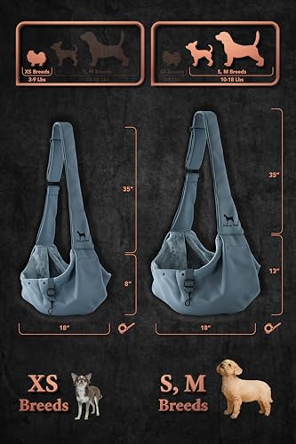 Noah & Paw Dog Sling Carrier for Small Dogs 5-18lb, Dog Sling for Small Dogs and Cats, Dog Carrier with Adjustable Padded ...