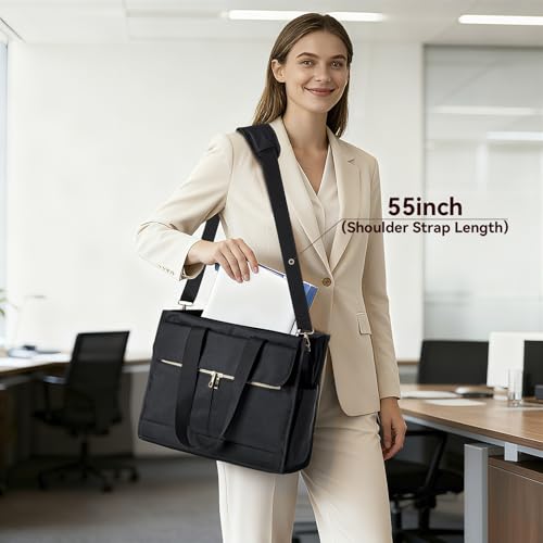 PASMAN Insulated Lunch Bag for Women, 15.6" Laptop Tote with Leakproof Cooler Compartment for Nurse Teacher Work Office an...
