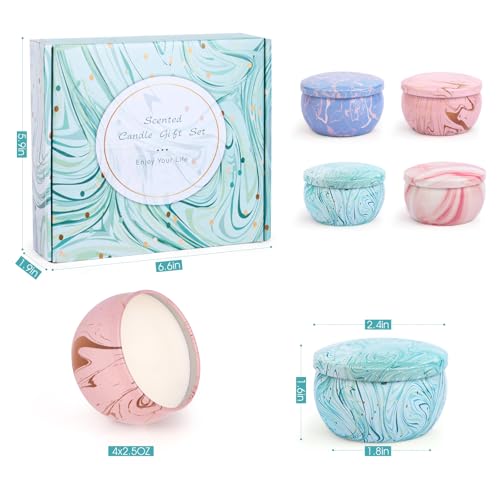 Candle Gifts,Scented Candles Christmas Gift Set for Women, 4 Pack Aromatherapy Candles for Home Scented, Natural Soy Wax C...