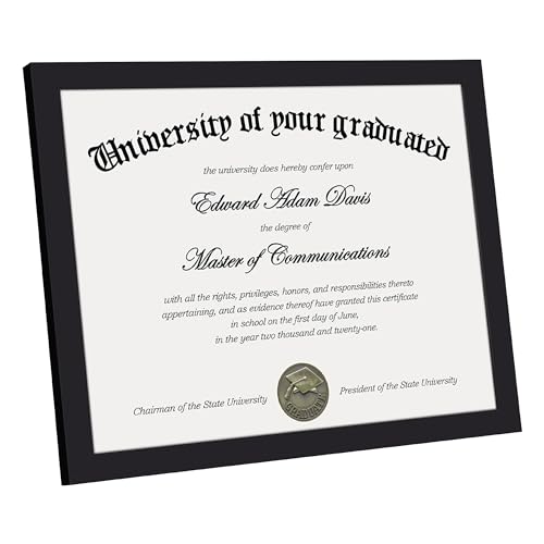 upsimples Certificate Frame with Clear Plexiglass, 8.5 by 11 Picture Diploma Document Degree Frames for Wall and Tabletop,...