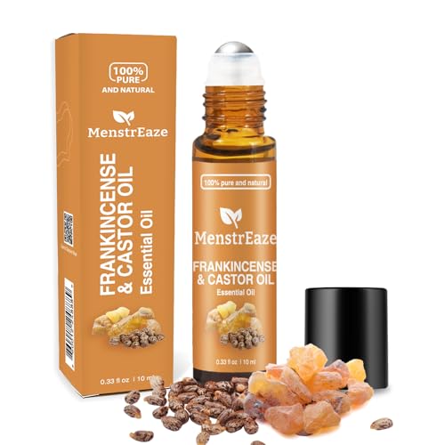 Castor Oil Roll On and Frankincense Essential Oil for Face, High Potency Eye Roller for Skin, 100% Pure Natural Moisturize...