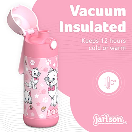 Jarlson® Kids Water Bottle MALI [12OZ] - No Straw Stainless Steel Thermo Bottle - Insulated Waterbottle Leak Proof for Sch...