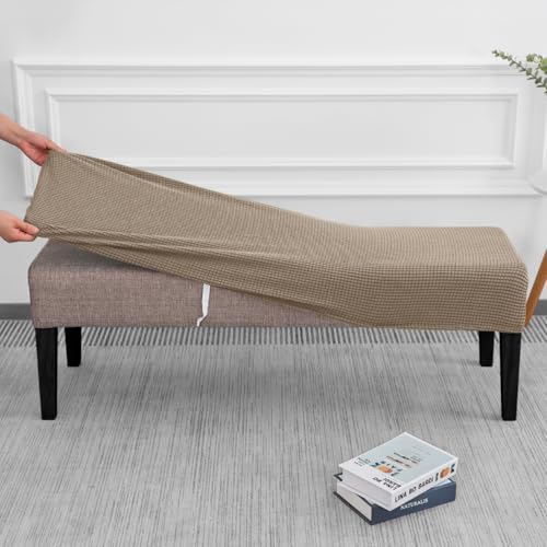 SPRINGRICO Stretch Dining Bench Cover, Removable Bench Slipcover Washable Bench Seat Protector Rectangle Bench Cover for D...