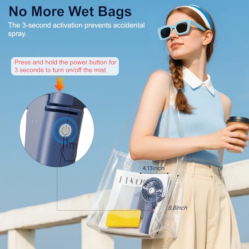HandFan Upgraded Portable Handheld Misting Fan, Rechargeable Personal Mister Fan, Spray Water Mist Fans, Mini Cooling Hand...