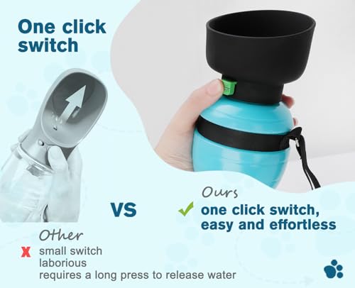 Pecute Portable Dog Water Bottle, 2 in 1 Cat Dog Travel Water Bottle Bowl Leakproof with Double Seal, BPA Free, Lightweigh...