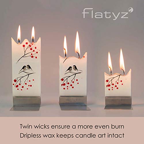 Flatyz Hand Painted Flat Candle - Gustav Klimt Tree of Life Artwork | Unscented, Dripless, Smokeless, Decorative | Unique ...