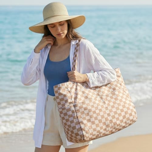 G4Free XL Beach Bag Waterproof Sandproof, Large Foldable Beach Tote with Zipper for Women, Pool Travel Swim Grocery Tote Bag