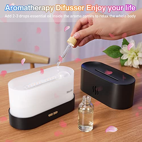 Colorful Flame Air Aroma Diffuser Humidifier, Upgraded 7 Flame Colors Noiseless Essential Oil Diffuser for Home,Office,Yog...