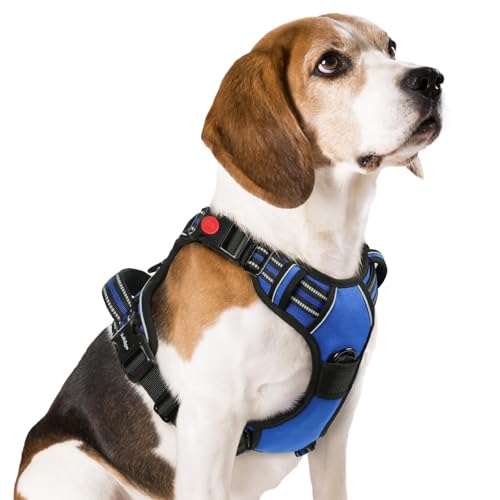 rabbitgoo Dog Harness Medium Sized, No Pull Pet Harness with 3 Buckles, Adjustable Soft Padded Vest with Control Handle, W...