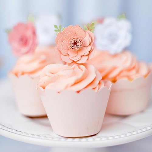 Mverse Pink Forever Rose, 3D Rolled Roses Paper Flowers Decorations for Custom Shadow Box Frame, Mini Artificial Crafts DI...