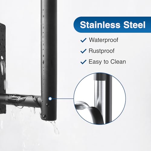 Paper Towel Holder - Self-Adhesive or Drilling, Matte Black Wall Mounted Rack - SUS304 Stainless Steel Kitchen Roll Dispen...
