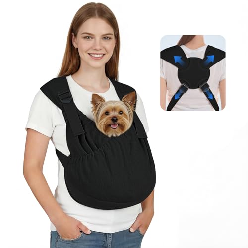 Supet Dog Sling Carrier, Hands Free Adjustable Puppy Pouch Carrier, Soft Wearable Pet Front Bag for Dachshund & Teacup Dog...