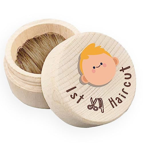Baby Keepsake Box For First Hair, First Hair Wooden Box, Cute Lost First Haircut Keepsake, Baby Toddler Hair Case For Baby...