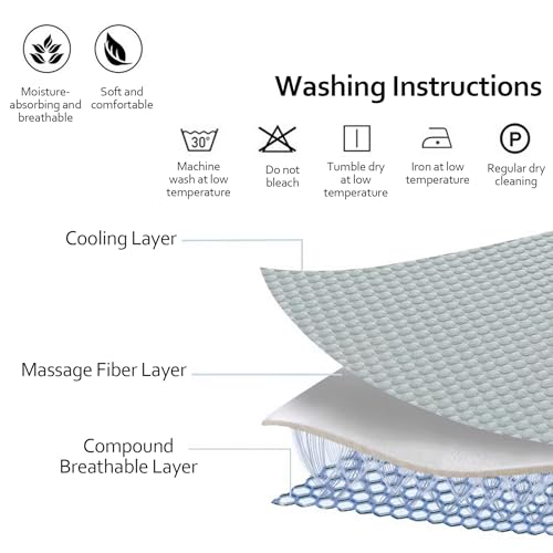 Trumoon Cooling Mat for Dogs and Cats, Pet 3D Pebble Cooling Blanket for Indoor and Outdoor(Grey, Small(15.7"×19.7"))