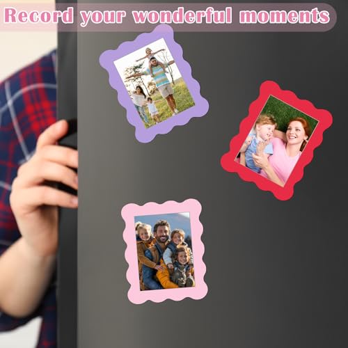 Kingdder 12 Pcs Graduation Scalloped Magnetic Picture Frame for Refrigerator 4 x 6 Pastel Reusable Picture Frame Magnets D...