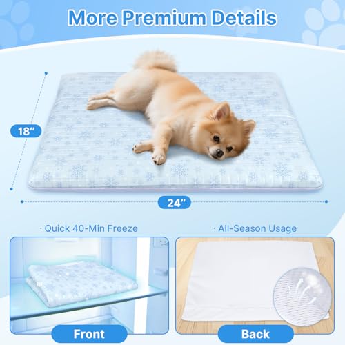 Atsuwell Dog Cooling Mat for Medium Dogs, 2" Thickened Foam Cooling Pad for Dogs with Gel Layer & Waterproof Cover, Orthop...