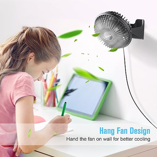BESKAR USB Small Desk Fan, Portable Fans with 3 Speeds Strong Airflow, Quiet Operation and 360°Rotate, Personal Table Fan ...
