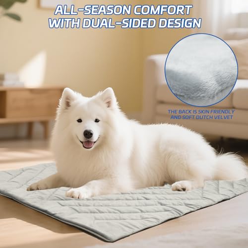 BECROWM Dog Cooling Mat Self Coolings Foldable Cooling Pad for Dog in Summer Coolings Mat for Dogs and Cats Machine Washab...