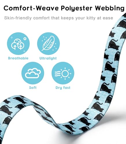 Halypet Cat Harness and Leash Set, Escape Proof 3-in-1 Adjustable Harness for Cats & Kitten, Soft Lightweight, Easy On & C...