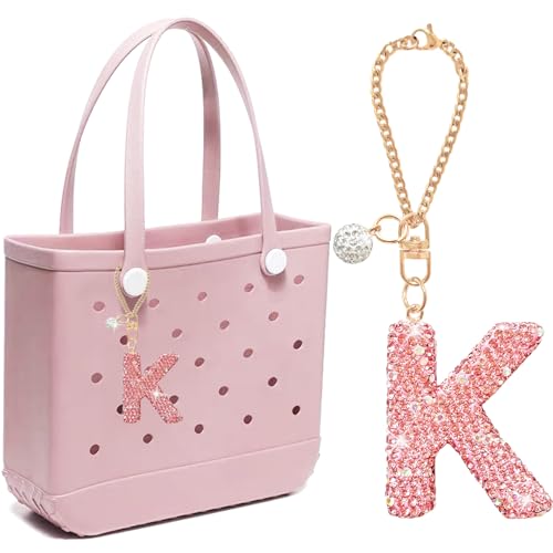 BOAJUNWU Bogg Bag Accessories,Bogg Bag Charms Keychain for Women Girls,Letter Charms for Beach Bitty Bogg Handbags Tote Bags