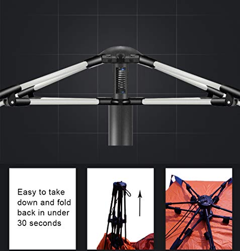 Oileus X-Large 4 Person Beach Tent Sun Shelter - Portable Sun Shade Instant Tent for Beach with Carrying Bag, Stakes, 6 Sa...