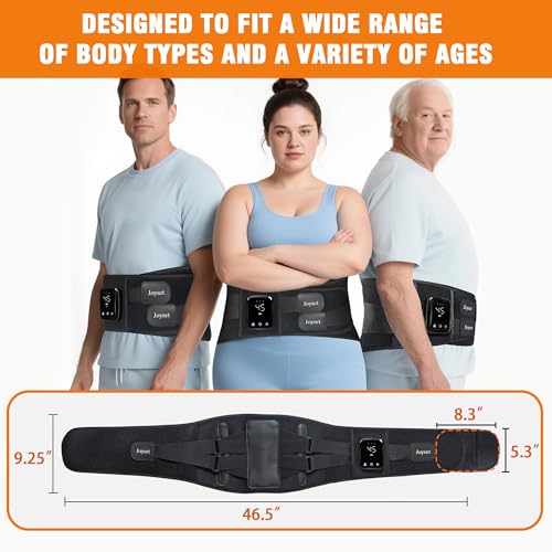 Joyset Cordless Heating Pad for Back Pain Relief,47-60" Lower Back Massager with 5 Heat 5 Vibration,Portable Wearable Heat...
