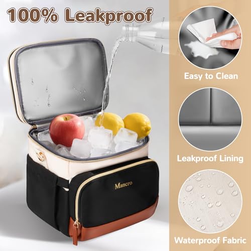 Mancro Expandable Breast Milk Cooler Travel Bag with Ice Pack, Double Layer Baby Bottle Bag Fits 6 Bottles Up to 9 Ounce, ...