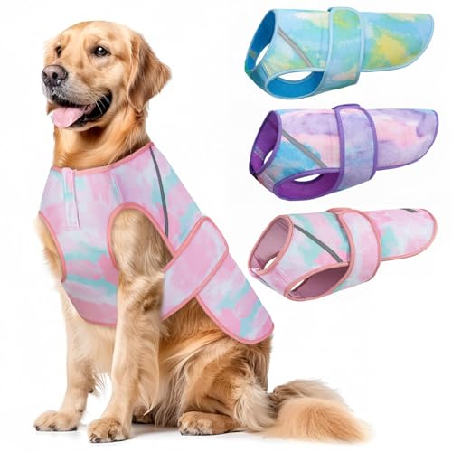 KYEESE Dog Cooling Vest, Lightweight Dog Cooler Jacket, 3D Breathable Mesh Pet Cooling Shirts for Summer with Reflective S...