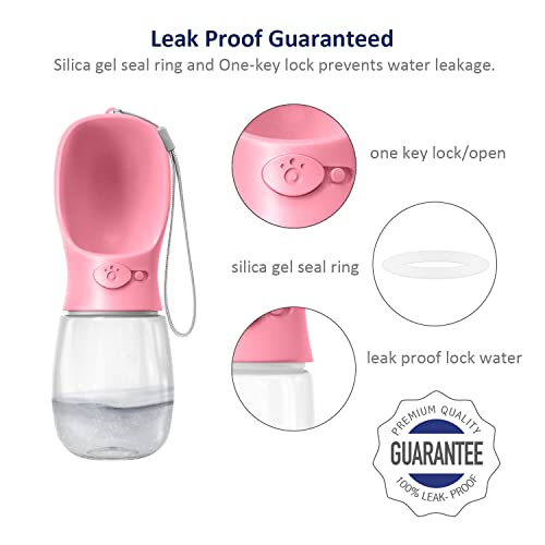 WePet Portable Dog Water Bottle, 12 OZ, Leak Proof Puppy Water Dispenser with Drinking Feeder for Pets Outdoor Walking, Hi...