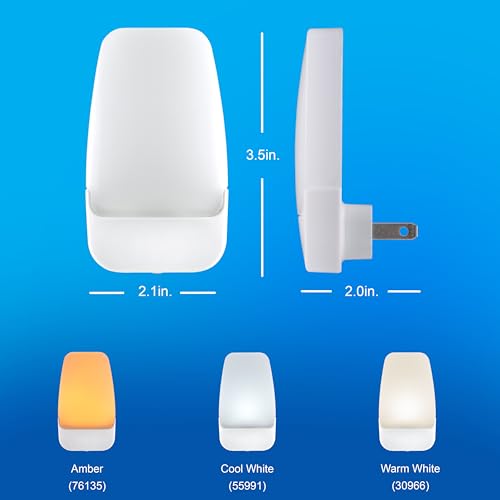 GE Sleeplite Night Lights Plug Into Wall, Dusk to Dawn Sensor, Ambient Lighting, Sleep Aid, Bathroom Décor, LED Lights for...