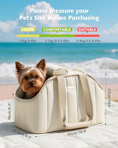 Pecute Cat Purse Carrier, Lightweight Cat Carriers for Small Cats with Large Pockets, Cat Soft-Sided Carriers up to 6.6lb...