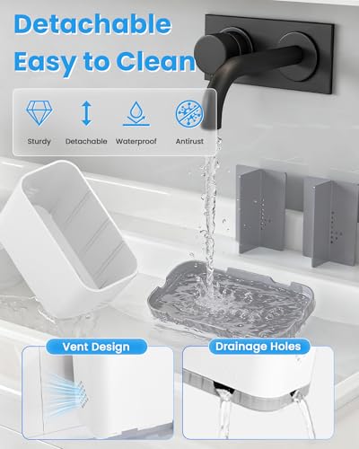 Toothbrush and Toothpaste Holders for Bathrooms Countertop - Detachable 5 Slots Kids Electric Toothbrush Holders Set Wall ...