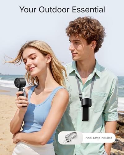 Bearwind Portable Handheld Turbo Fan - 5 Gear High Speed 4000mAh Rechargeable Mini Personal Hand Fan Blow Cold Air, Batter...