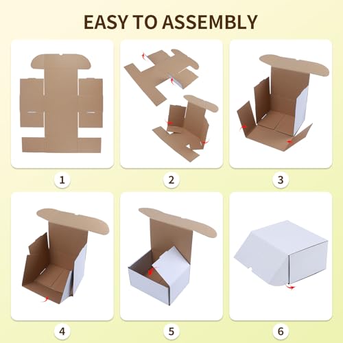 WIFTREY 50 Packs 4X3X2 Small Shipping Boxes, White 4 x 3 x 2 inches Corrugated Cardboard Box for Packaging Small Business,...