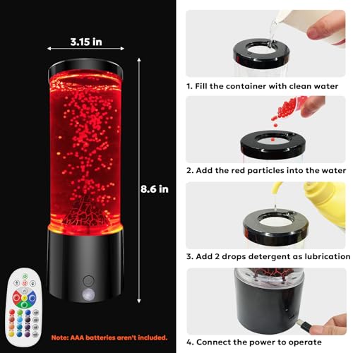 17 Colors Changing Volcano Lamp with Remote Relaxing Sensory Lamps for Kids & Adults Battery Operated Mood Night Light Hom...