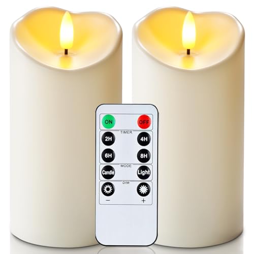 Homemory 6"x3" Outdoor Waterproof Flameless Candles, LED Candles, Battery Operated Candles with Remote and Timers, Electri...