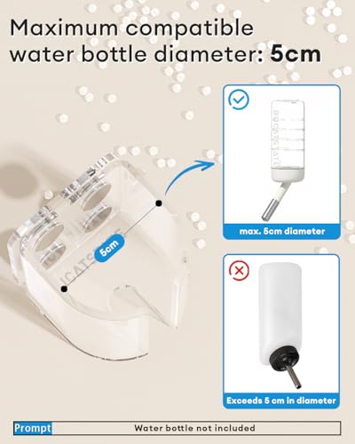 BUCATSTATE Hamster Water Bottles Holder with Magnetic, Drop-Resistant Water Bottle Stand with Adjustable Height, Fits Bott...