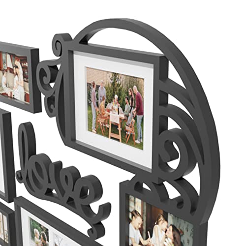 HELLO LAURA-Picture Frame Collage Large Wall Hanging Photo Frames Elegant Heart Collage Frame Gifts for Family Friends 4x6...