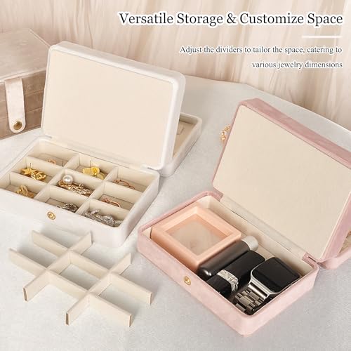MODENGKONGJIAN Jewelry Organizer Box, 2-Layer Large Jewelry Storage Case, Portable Travel Jewelrys Display Holder for Earr...