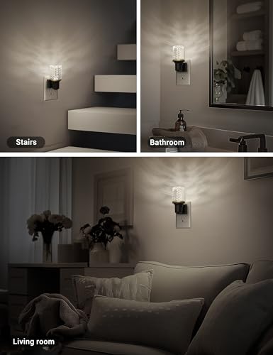 JandCase LED Night Light, Dimmable Night Lights Plug into Wall, Modern Nightlight with Auto On Off Light Sensor, 5000K Day...