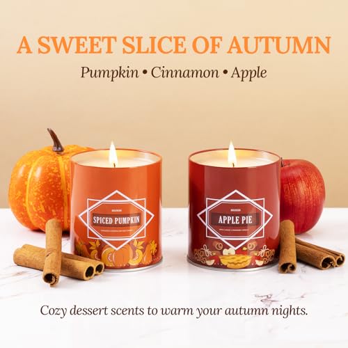 Winter Scented Candles Valentine's Gift Set – 54oz (6×9oz) Soy Candles for Home, Scents of Hot Cocoa/Fireside/Cinnamon Clo...