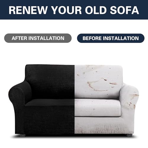 Cupuamon 2026 New Stretch Loveseat Sofa Slipcovers Couch Cover for 2 Cushion Furniture Protector Sofa Covers with Elastic ...