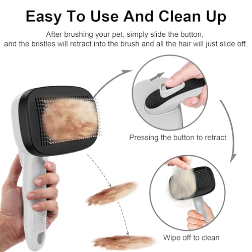 WOPQAEM Cat Brushes for Indoor Cats,Skin Friendly Cat Brush for Shedding & Grooming Brush for Long or Short Haired Cats, E...