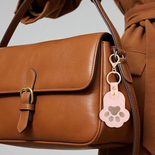2pcs Pet Hair Collector Keychain, Paw Shaped Pet Fur Collection Memorial Keyring with Photo Holder DIY Keepsake Key Ring B...